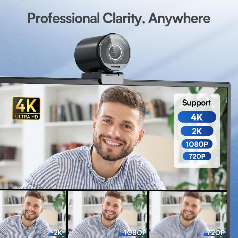 Webcam EMEET SmartCam S800 - 4K com Transmissão em 1080p a 60fps